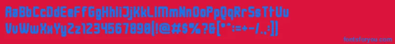 DusterThick Font – Blue Fonts on Red Background