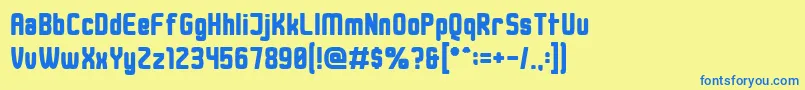 DusterThick Font – Blue Fonts on Yellow Background
