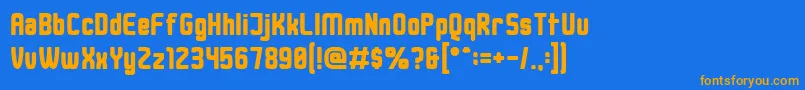 DusterThick Font – Orange Fonts on Blue Background