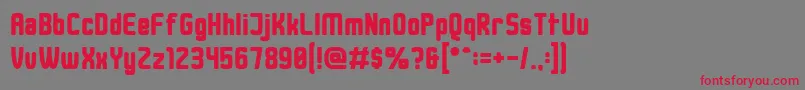 DusterThick Font – Red Fonts on Gray Background