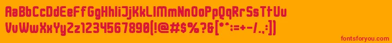 DusterThick Font – Red Fonts on Orange Background