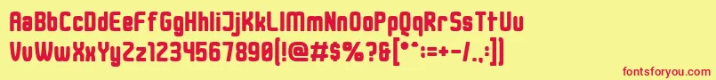 DusterThick Font – Red Fonts on Yellow Background