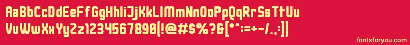 DusterThick Font – Yellow Fonts on Red Background