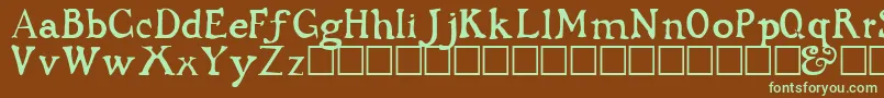 DarkAgesRegular Font – Green Fonts on Brown Background