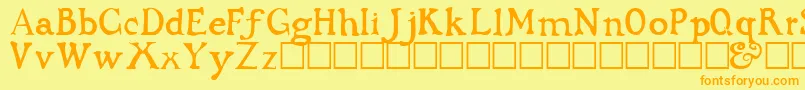 DarkAgesRegular Font – Orange Fonts on Yellow Background