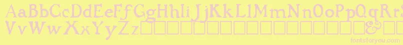 DarkAgesRegular Font – Pink Fonts on Yellow Background