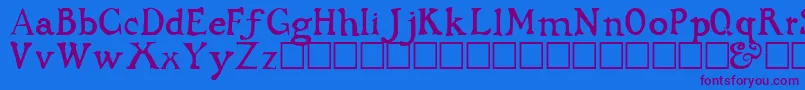 DarkAgesRegular Font – Purple Fonts on Blue Background