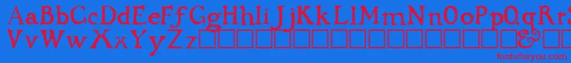 DarkAgesRegular Font – Red Fonts on Blue Background