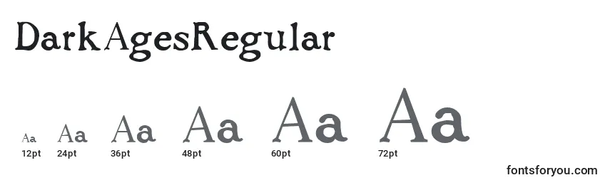 Размеры шрифта DarkAgesRegular