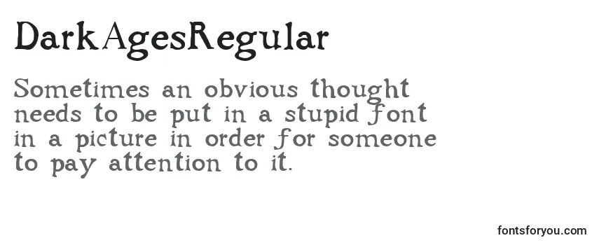 Review of the DarkAgesRegular Font