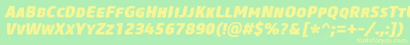 CoreSansMSc85HeavyItalic Font – Yellow Fonts on Green Background