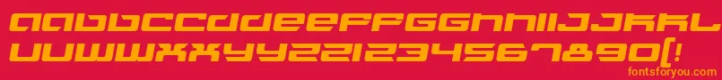 Fonte FusionItalic – fontes laranjas em um fundo vermelho