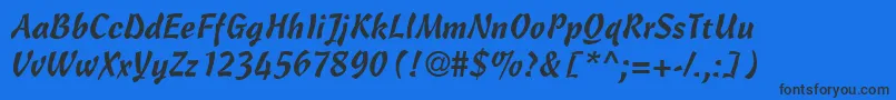 CascriptdbNormal Font – Black Fonts on Blue Background