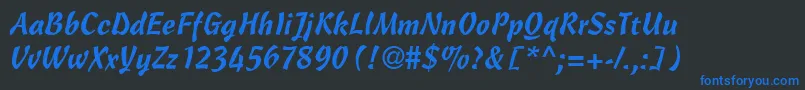CascriptdbNormal Font – Blue Fonts on Black Background