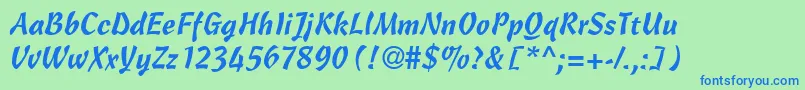CascriptdbNormal Font – Blue Fonts on Green Background