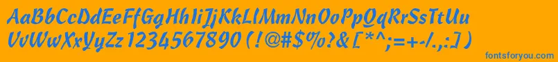 CascriptdbNormal Font – Blue Fonts on Orange Background