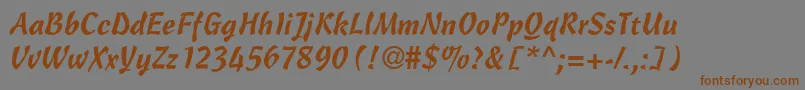CascriptdbNormal Font – Brown Fonts on Gray Background