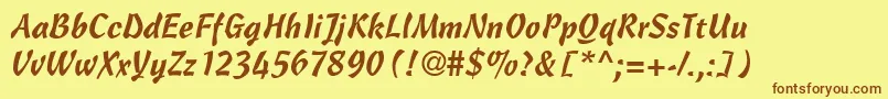 CascriptdbNormal Font – Brown Fonts on Yellow Background