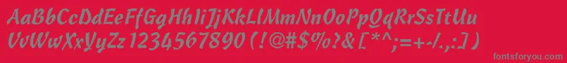 CascriptdbNormal-Schriftart – Graue Schriften auf rotem Hintergrund