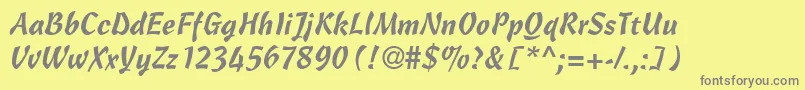 CascriptdbNormal Font – Gray Fonts on Yellow Background