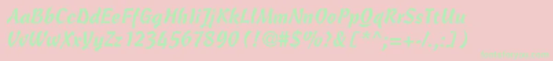 CascriptdbNormal Font – Green Fonts on Pink Background