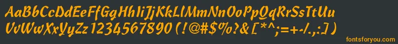 CascriptdbNormal Font – Orange Fonts on Black Background