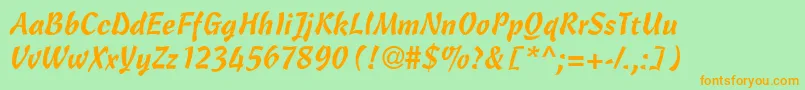 CascriptdbNormal Font – Orange Fonts on Green Background
