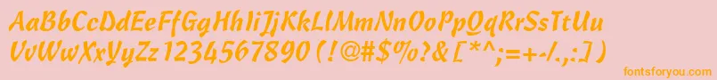 CascriptdbNormal Font – Orange Fonts on Pink Background