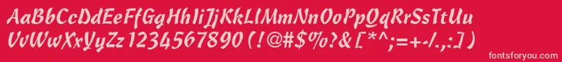 Шрифт CascriptdbNormal – розовые шрифты на красном фоне