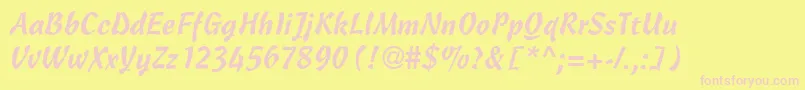 CascriptdbNormal Font – Pink Fonts on Yellow Background