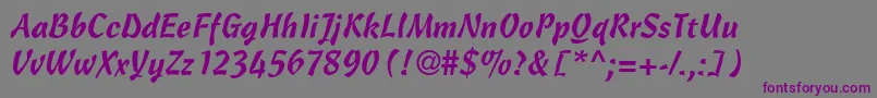 CascriptdbNormal Font – Purple Fonts on Gray Background