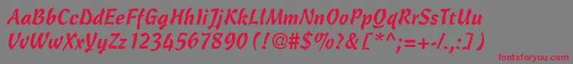CascriptdbNormal Font – Red Fonts on Gray Background