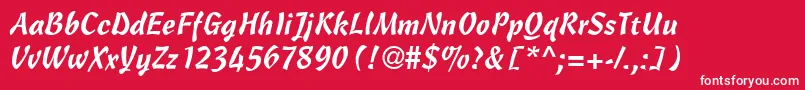 CascriptdbNormal Font – White Fonts on Red Background