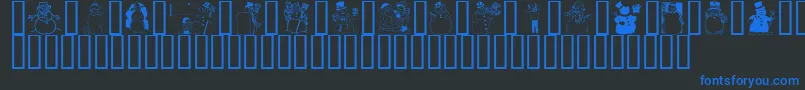 Fonte GeSnowmen – fontes azuis em um fundo preto