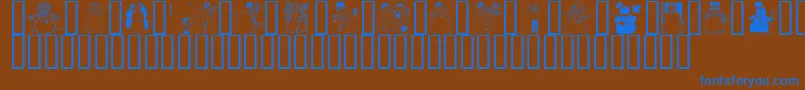 GeSnowmen Font – Blue Fonts on Brown Background