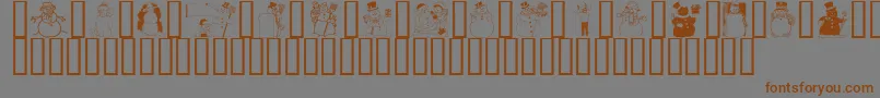GeSnowmen-Schriftart – Braune Schriften auf grauem Hintergrund