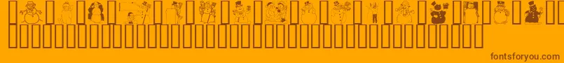 Подробнее о шрифте GeSnowmen Шрифт GeSnowmen – коричневые шрифты на оранжевом фоне
