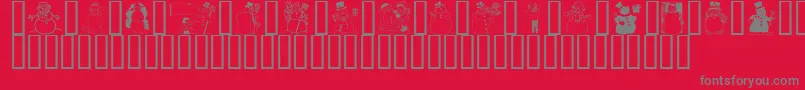GeSnowmen-Schriftart – Graue Schriften auf rotem Hintergrund