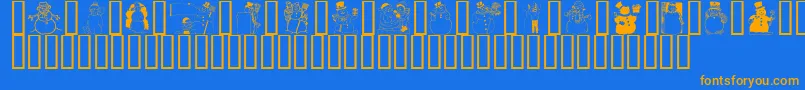Шрифт GeSnowmen – оранжевые шрифты на синем фоне