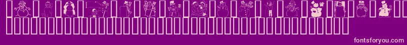 GeSnowmen-Schriftart – Rosa Schriften auf violettem Hintergrund
