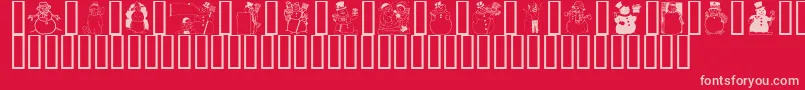 fuente GeSnowmen – Fuentes Rosadas Sobre Fondo Rojo