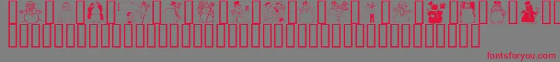 GeSnowmen-Schriftart – Rote Schriften auf grauem Hintergrund