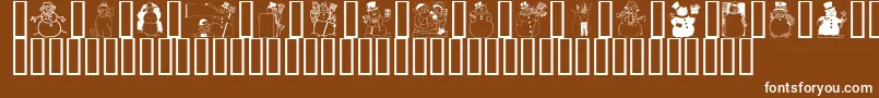 フォントGeSnowmen – 茶色の背景に白い文字