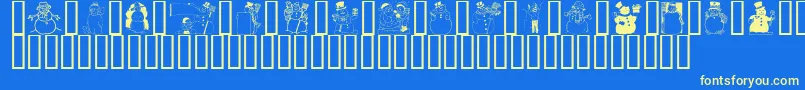 GeSnowmen-Schriftart – Gelbe Schriften auf blauem Hintergrund