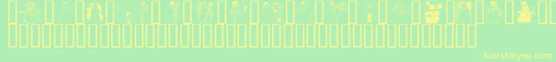GeSnowmen Font – Yellow Fonts on Green Background