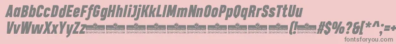 HeadingProHeavyItalicTrial Font – Gray Fonts on Pink Background