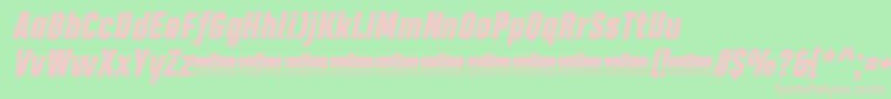 HeadingProHeavyItalicTrial Font – Pink Fonts on Green Background