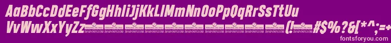 HeadingProHeavyItalicTrial Font – Pink Fonts on Purple Background