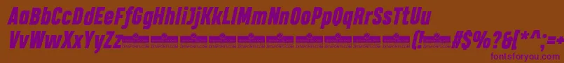 HeadingProHeavyItalicTrial Font – Purple Fonts on Brown Background