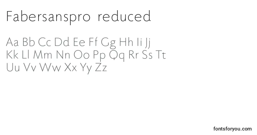 Fabersanspro45reduced-fontti – aakkoset, numerot, erikoismerkit